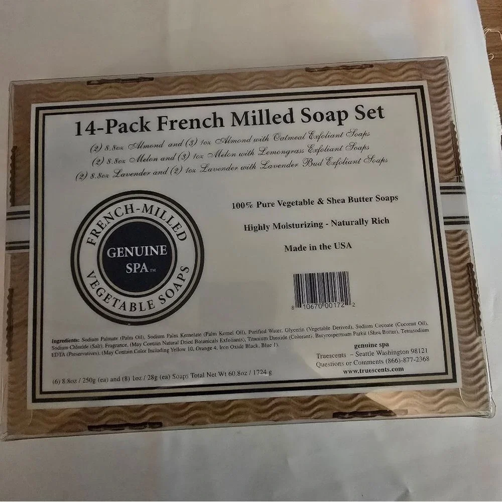 French Milled Vegetable Soap 4 POUNDS! Lavender Melon Almond Exfoliating Vintage